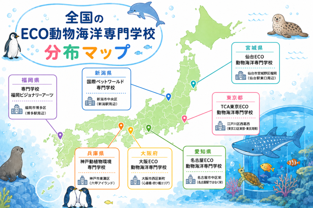 専門学校分布地図